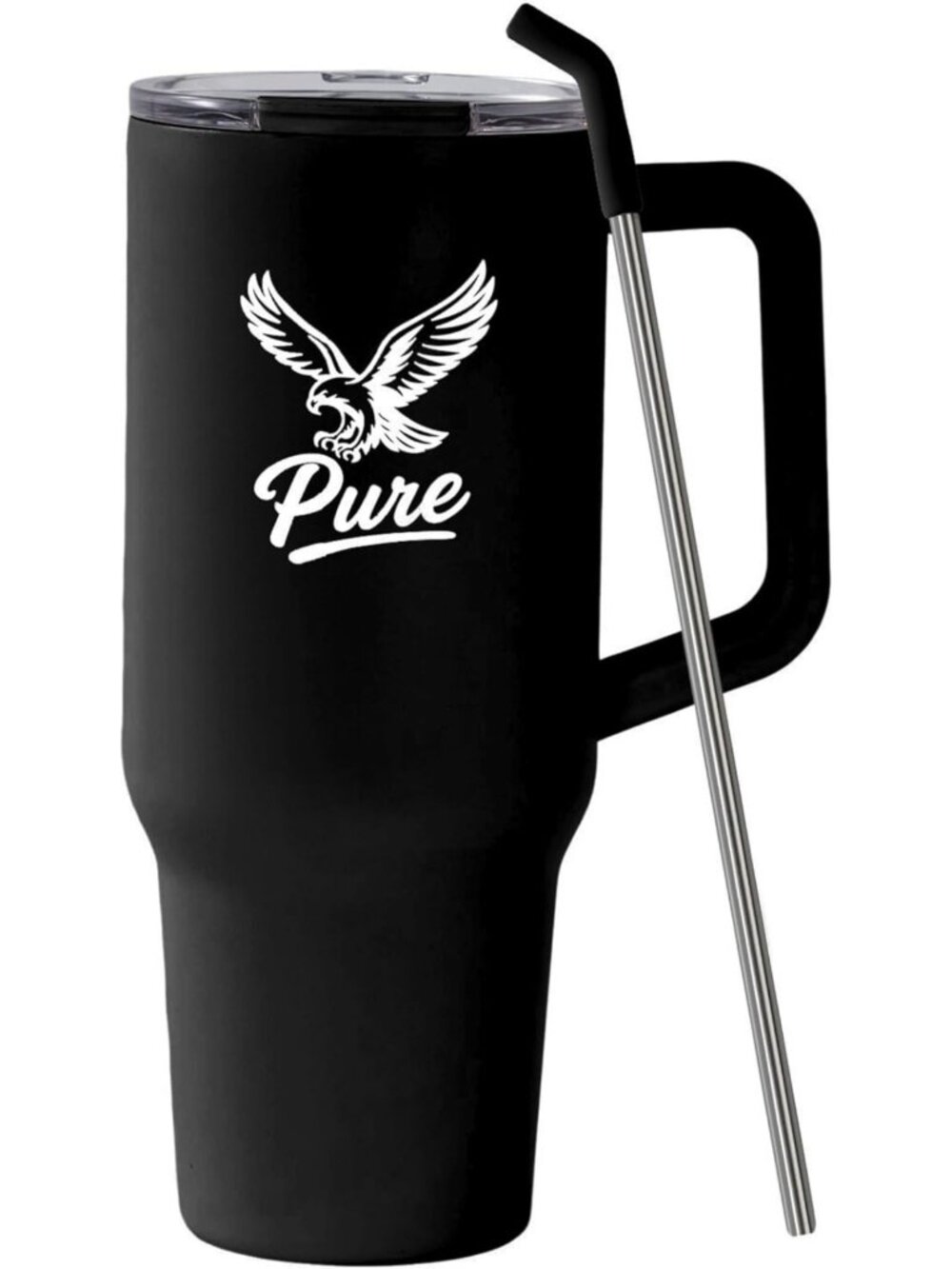 40oz Stainless Steel Insulated Tumbler with Handle & Straw - Leakproof